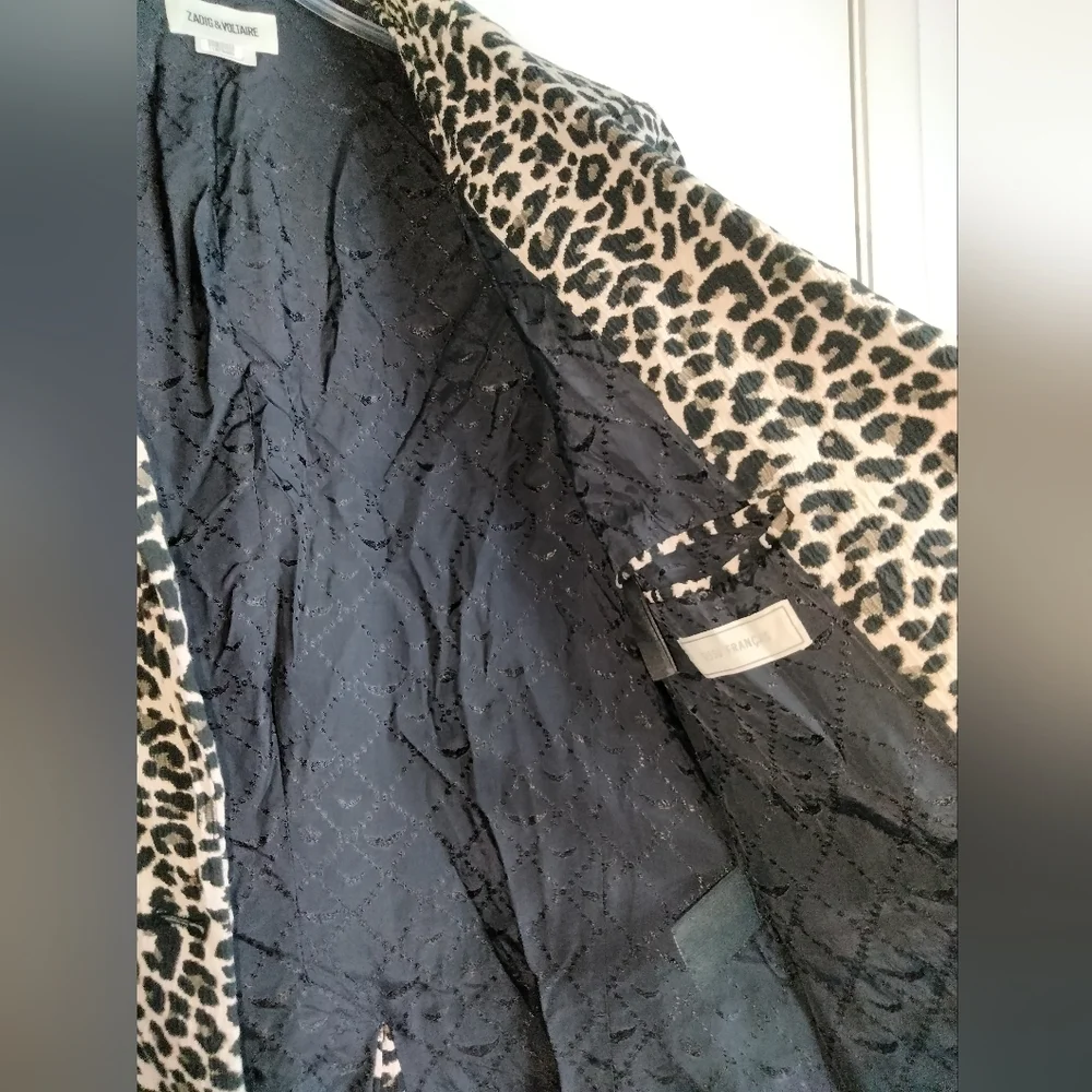 Zadig & Voltaire (Size 36) Animal Print Button Interior Lined LS Blazer Jacket